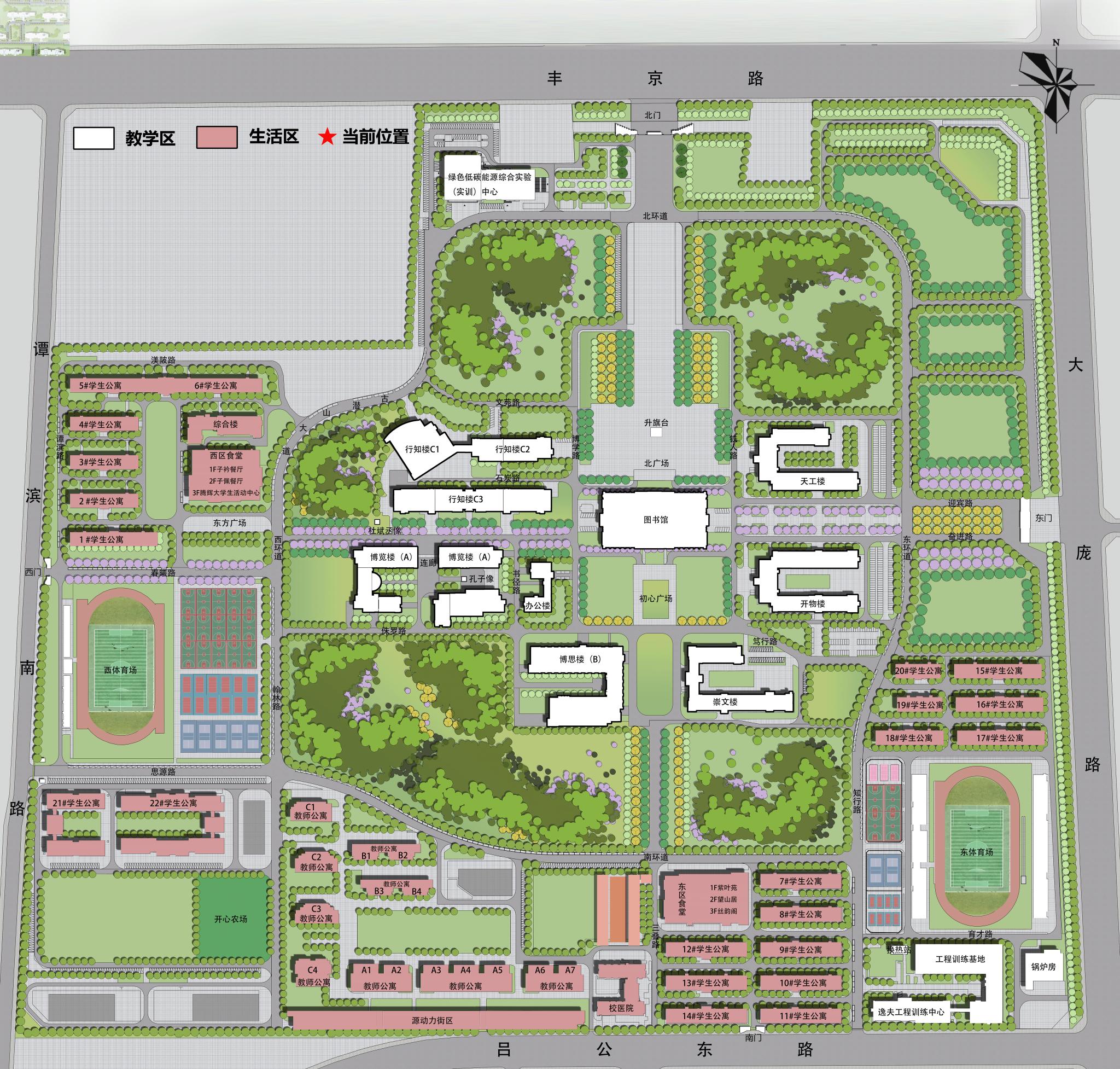 西安石油大学鄠邑校区平面导视图